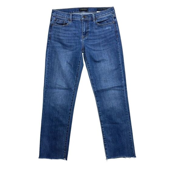 Banana Republic Girlfriend Jeans Size 28 Raw Hem Distressed - Picture 1 of 9